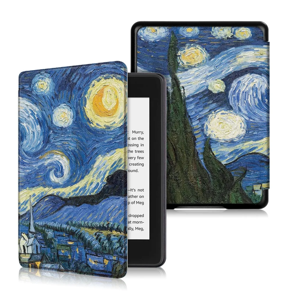 Тонкий чехол из искусственной кожи с принтом для Amazon Kindle Paperwhite 4, чехол 10го поколения для Kindle Paperwhite чехол