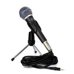 Профессиональный Проводной динамический микрофон караоке 3.5 мм штекер с Подставки для микрофона майка для Beta 58a Studio компьютер PC пение КТВ