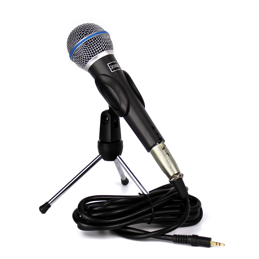 Professional Wired Dynamic Karaoke Microphone 3.5mm Plug With Mic Stand