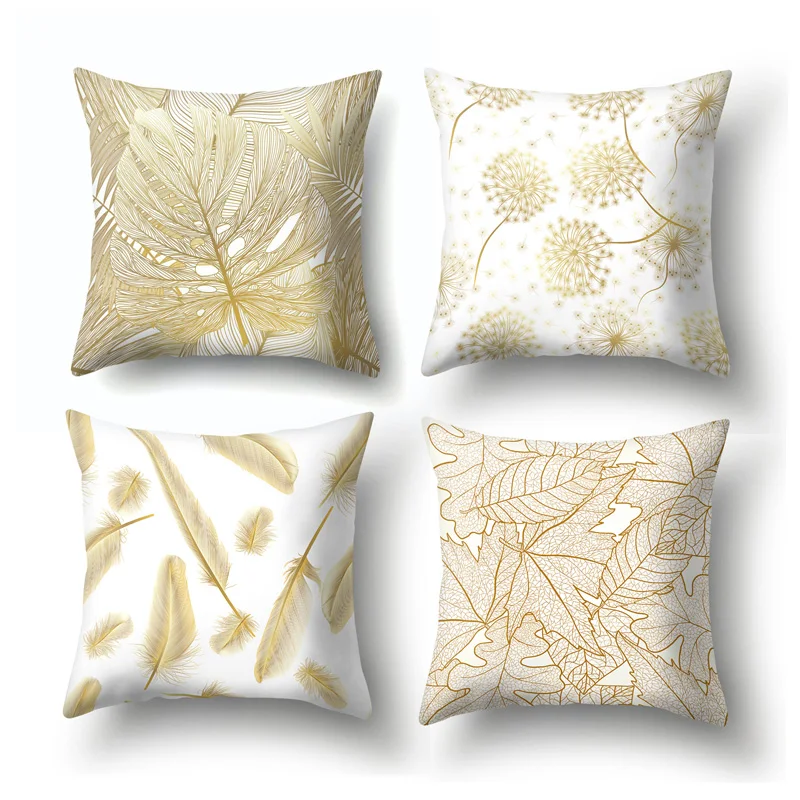 

New Pillow Cases Leaf pattern Printed Pillow Case Cover Square 45cm*45cm Polyester Pillowcase Home Decorative zara*women 1pcs