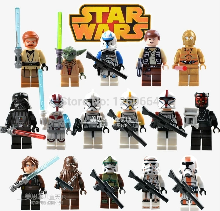 

16pcs STAR WARS Anakin Skywalker Stormtroopers Sith Jedi Yoda Lightsaber Building Bricks Blocks Figure Toys Compatible With Lego