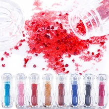 1 бутылка Pixie микро Икра шарик и Кристалл крошечные стразы стекло 3D Блеск Дизайн ногтей микро бусины для ногтей 3D украшения DIY