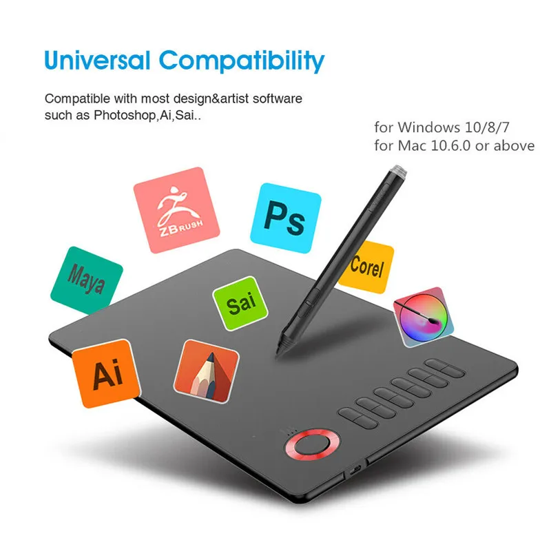 

A15 10 inch Graphic Drawing Board Digital Panel Painting Tablet 5080LPI Electric Digtal Painting tool For Designers Painters