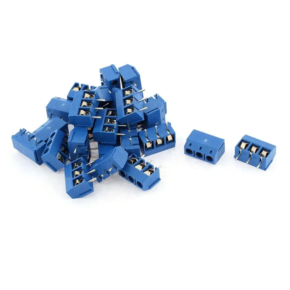 25Pcs 300V 16A 3 Position 5.0Mm Pitch Pluggable Pcb Screw Terminal