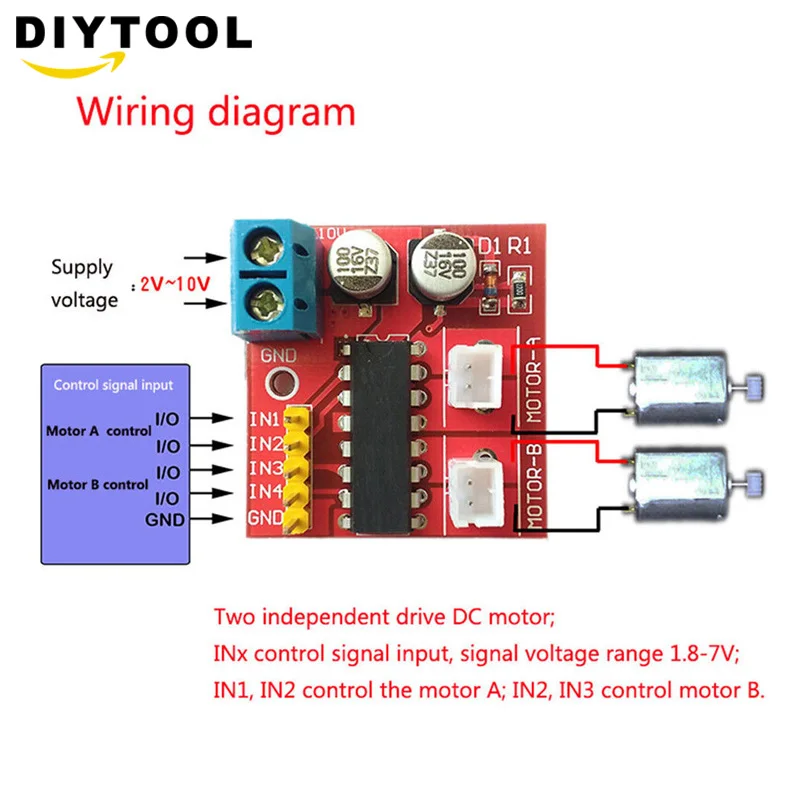 

Kit 2.5A Dual Channel DC Motor Driver Mini Module Beyond L298N PWM Speed Control