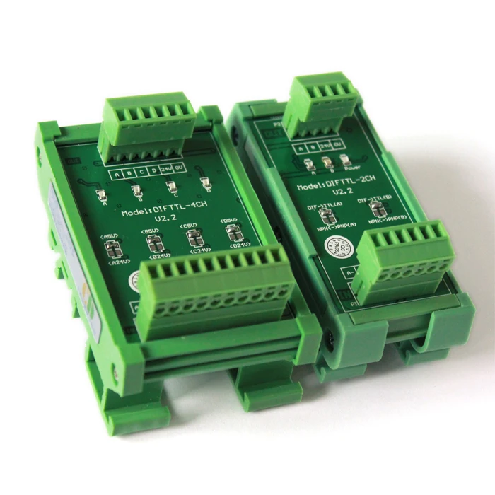 

2 or 4 channel signal conversion module, differential to single-ended collector TTL HTL NPN PNP 5V 24V 2MHz servo encoder PLC