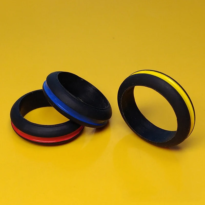 3 шт резиновое Силиконовое кольцо на палец 9 мм ширина серый/черный/синий размер 5-13 гибкое Гипоаллергенное обручальное кольцо