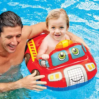 

Cute Baby Water Float Thicken PVC Inflatable Circle Seat Float Boat Toy Safety nflatable Swimming Laps Kids Pool Swimming Ring