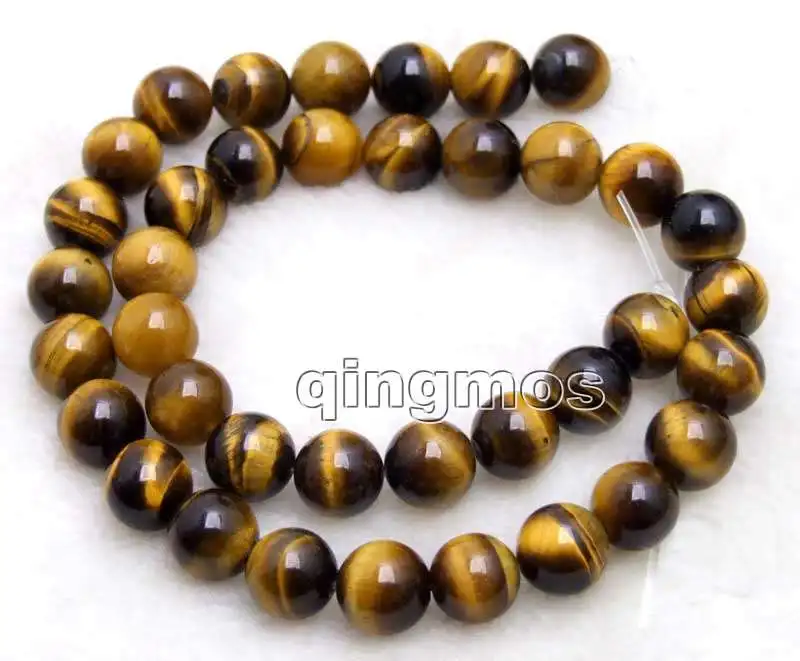 

SALE Big 10mm AA Round Natural Yellow High Quality natural tiger's-eye Beads strand-15"-los700 Wholesale/retail Free shipping