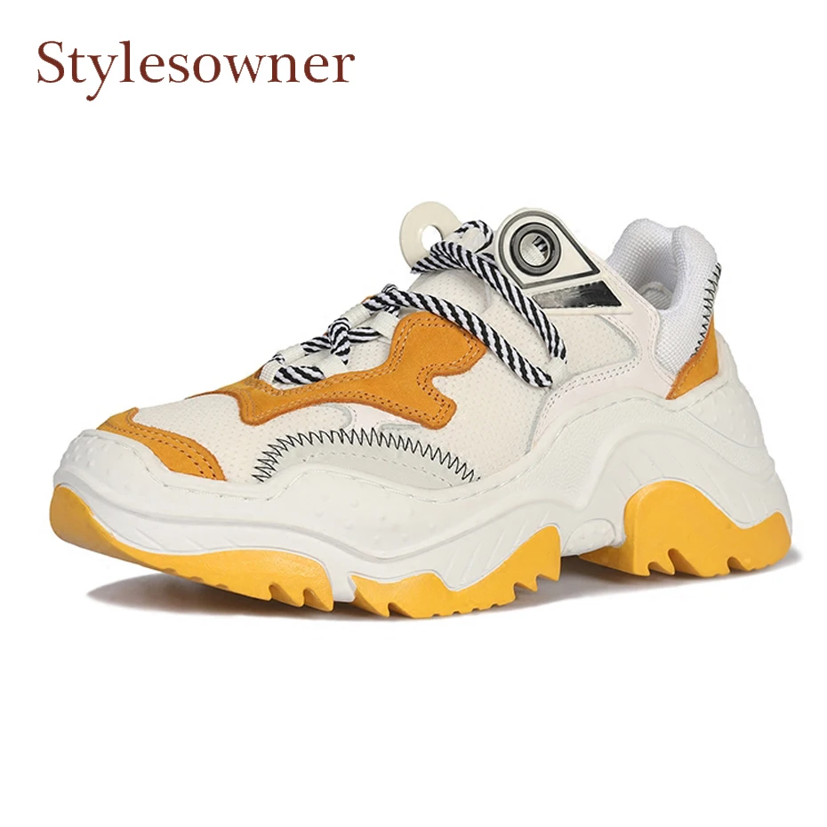 

Stylesowner newest mixed color retro women sneakers thick bottom creeper female causal espadrillers platform flats shoes women