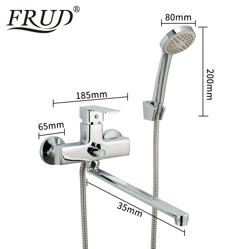 FRUD смеситель для ванны 1 комплект кран для ванны/душа набор головки водопад латунный кран смеситель для ванны душ