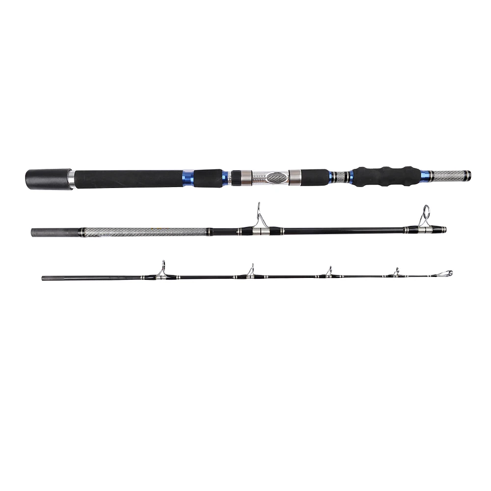  Fiblink Portable High Carbon Spinning Rod 1.8/1.98/2.1/2.4m 3 Section Heavy Spin Rod Saltwater Sea 