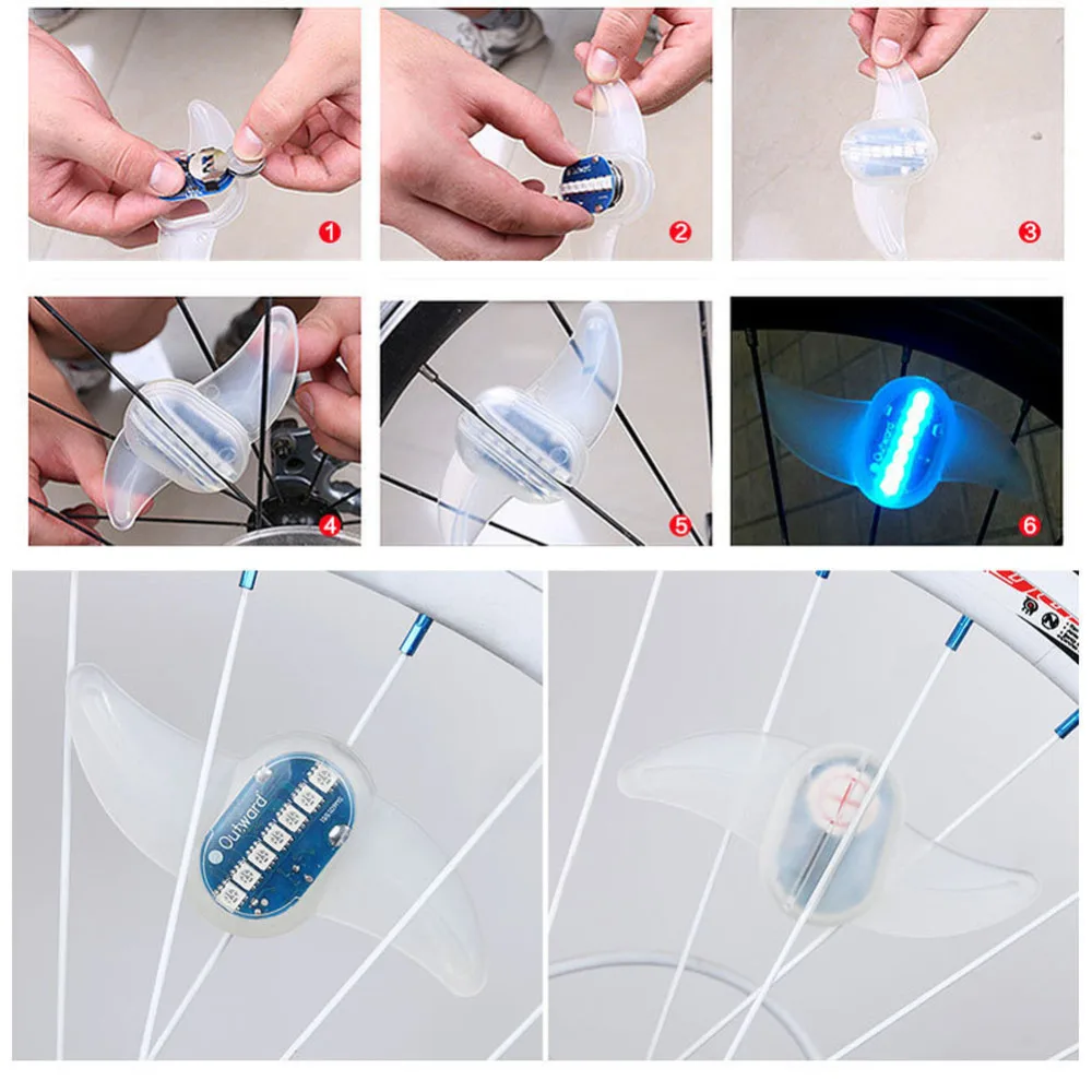 Flash Deal Lankeleisi Spoke Light Decorate Light For Mountain Bike Road Bike Rear Tail Light Two Pieces In One Package 1