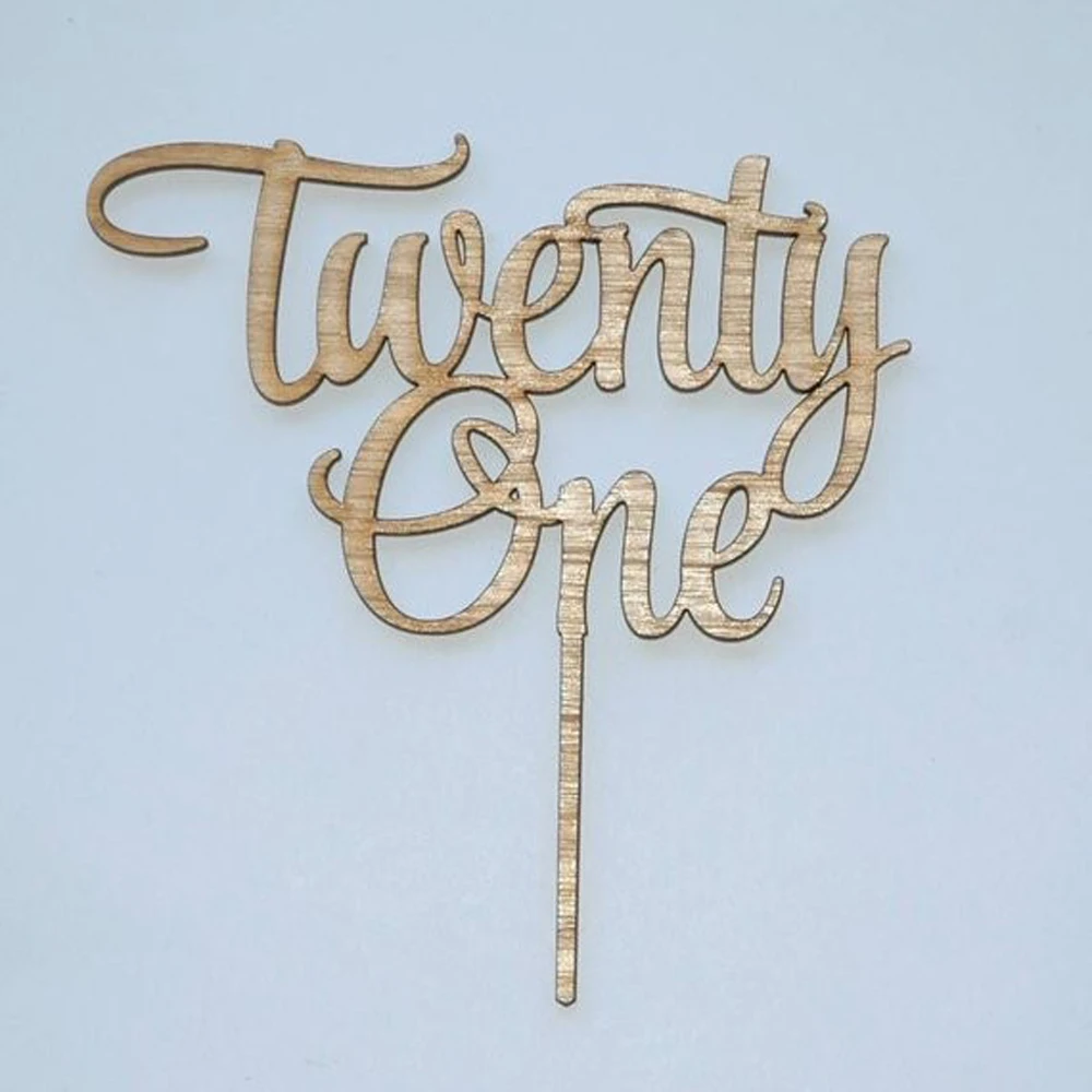 Twenty One 21st Birthday Cake Topper, Acrylic Cake Topper , 21st Anniversary  Wedding Cake Topper Decorations Supplies (2)