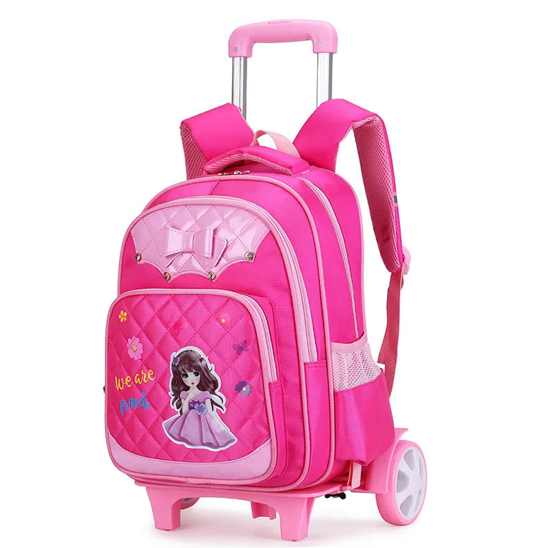

Removable Children Travel Bags Waterproof For Girls 2 Wheels Trolley Backpack Kids Wheeled Bag Bookbag Travel Luggage Mochilas