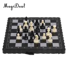 MagiDeal nouveau 1Pc Antique en plastique International jeu d'échecs Mini Portable magnétique pliant conseil classique Camping jeu jouet enfant cadeau
