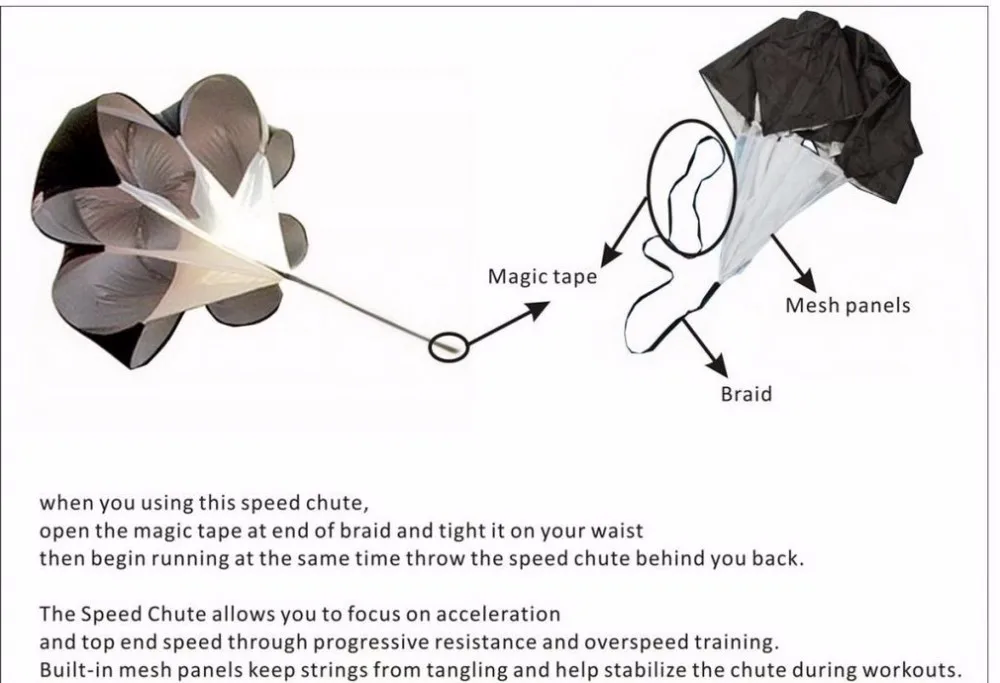 1 шт. Скорость Обучение Бег тормозной парашют футбол оборудование для фитнес-тренировок скорость перетащите желоб оборудование для