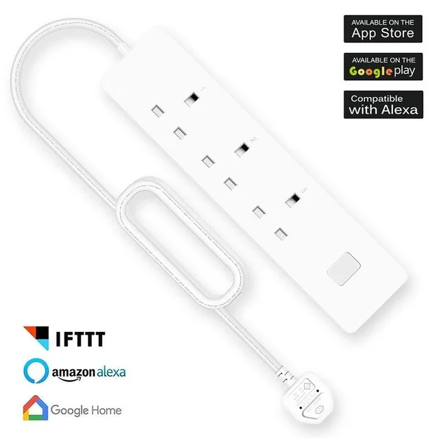 

3 outlet Power WiFi Smart Outlet Surge Protector Individually Controlled Strip Google for Apple HomeKit Alexa Assistant