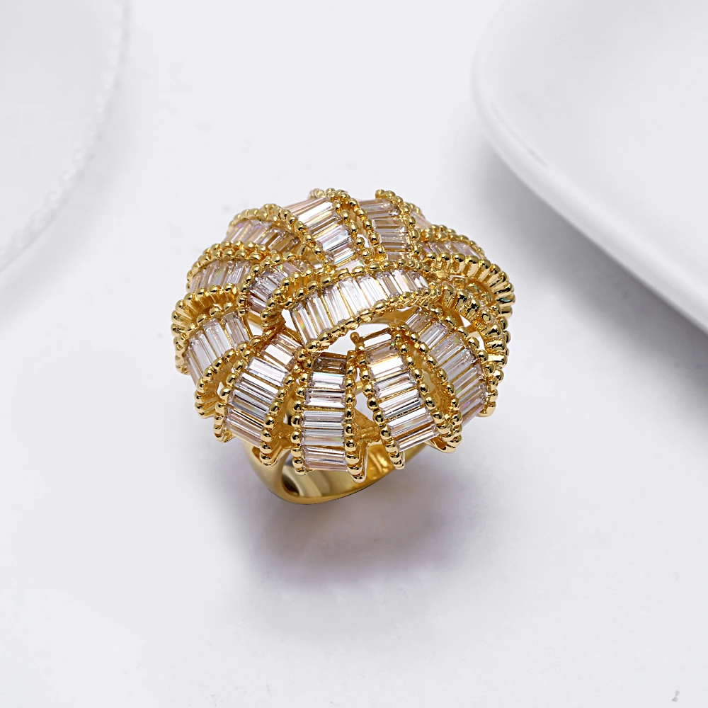 Limited quantity sale Large bontique ring for party bright cubic Zircon luxury rings big women jewelry