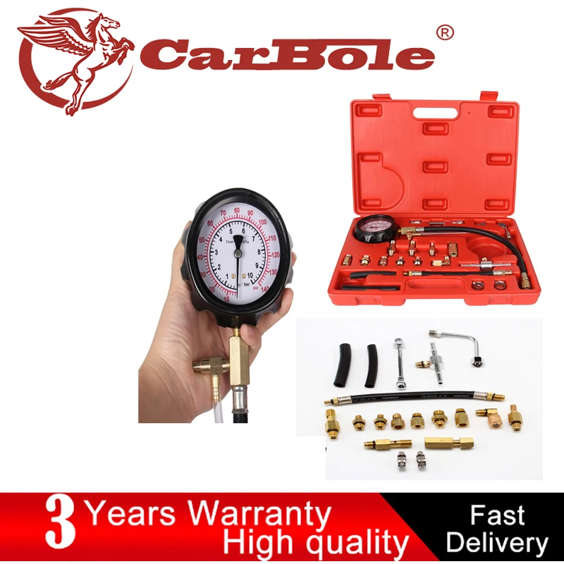 

20Pcs 0-140 PSI/10 Bar Scale Fuel Injection Pump Pressure Tester Gauge Test Tool Automotive with Case for Kinds of Vehicles SUV