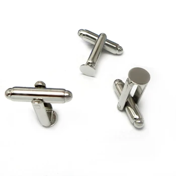 

10pcs with 6mm Wholesale Rhodium Silver Plated French Cuff links Blank Flat Glue Pad French Cufflinks for DIY Jewelry Making