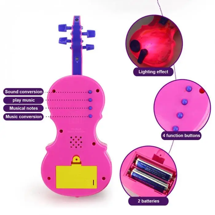 Горячая Милая симуляция скрипки игрушка 4 струны Музыкальные инструменты развивающий подарок для детей
