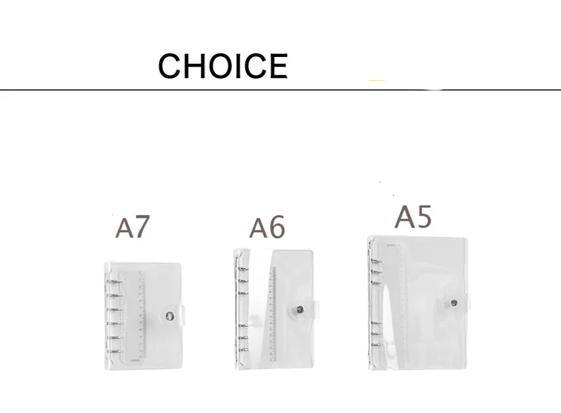 A5, A6, A7, ПВХ, прозрачный блокнот, оболочка, несвязанный, с клетчатой бумагой, дневник, планировщик для школы, канцелярские принадлежности