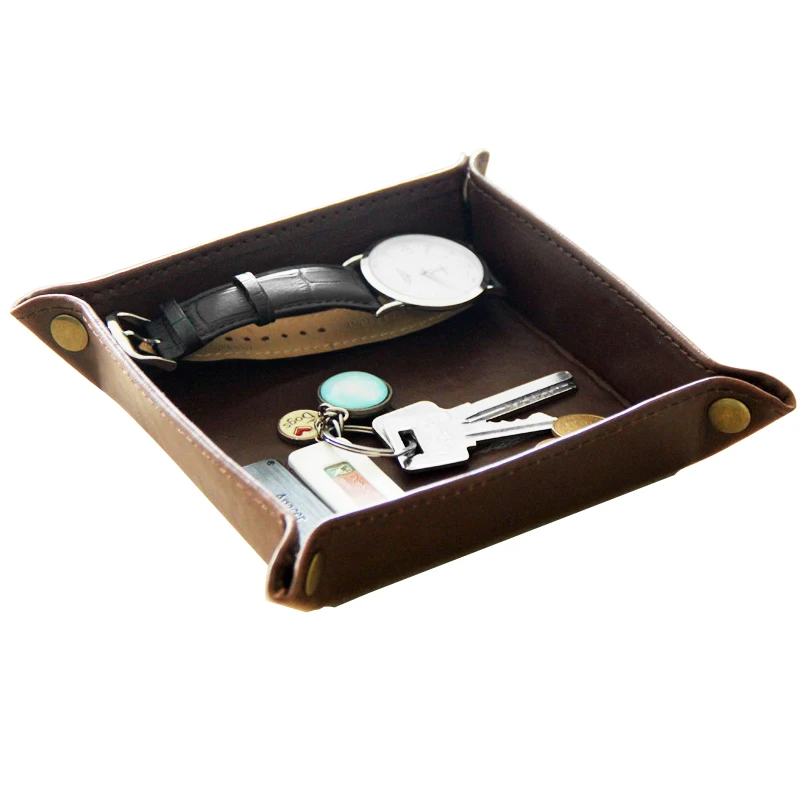 10pcs/set Customized Vintage Brown PU Leather Stationery Holder European Style Foldable Holders