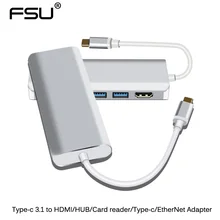 Алюминий USB 3,1 Тип-C высокое качество Тип с разъемами типа C и HDMI OTG адаптер зарядного устройства USB3.0 концентратор SD/TF Card Reader для Apple Macbook