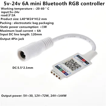 

Led Controller IR RF RGB Controler Lights Remote Dimmer mode wireless wife bluetooth DC5v-24v 6A 12A For RGB 3528 5050 LED Strip
