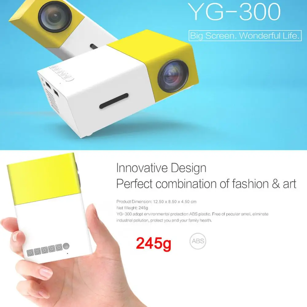 الأصلي YG300 جهاز عرض صغير جهاز عرض LED بتقنية عالية الوضوح 500LM الصوت HDMI USB البسيطة YG-300 Proyector المسرح المنزلي مشغل الوسائط متعاطي المخدرات الأصلي YG300 جهاز عرض صغير جهاز عرض LED بتقنية عالية الوضوح 500LM الصوت HDMI USB البسيطة YG-300 Proyector المسرح المنزلي مشغل الوسائط متعاطي المخدرات