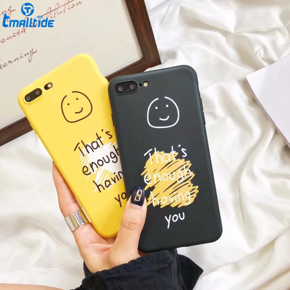 Tmalltide Smiley face Phone Case For APPle IPhone 6 7plus 8plus X Dirt-resistant Anti-knock Heavy Duty Protection 2 Color Fitted |