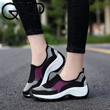 GYP Height Increasing Women Running Shoes 2018 New Summer Sports Sneakers Female Mesh Walking Shoes Plus Size 42 YC-295