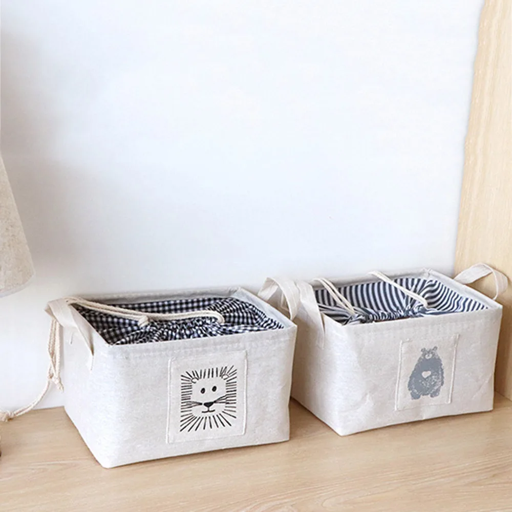 

2019 Fashion Toy Storage Household Appliances Dirty Clothes Storage Basket Drawstring Cotton Line Boxes