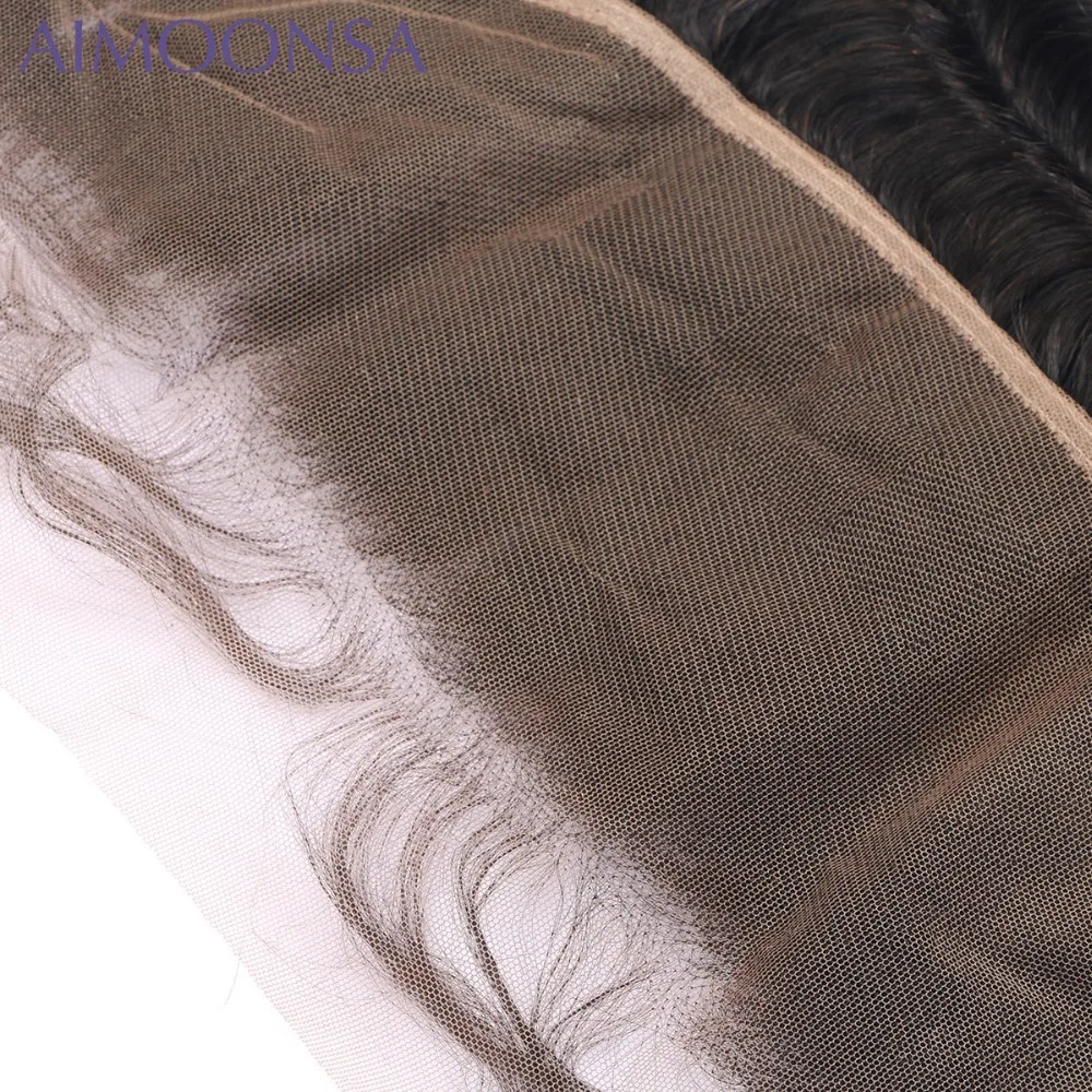 Deep Wave Brazilian Hair Frontal Lace Frontal Hair Remy Human Hair Free Shipping Natural Color 10\