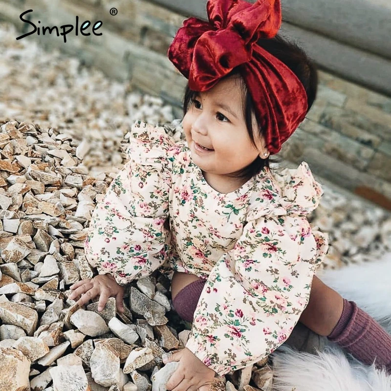 Mandystore Newborn Jumpsuit Infant Clothes Baby Kids Girls Floral Long Sleeve Romper Outfit
