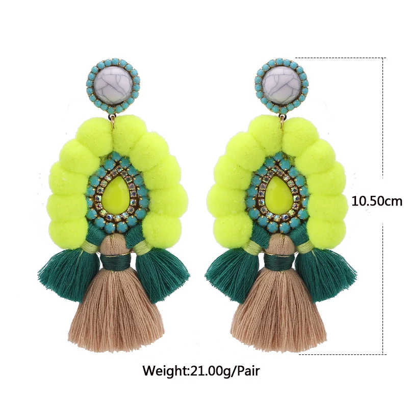 bohemian pendientes tassel earrings for women dangle earrings for women 2019 new Spring Size