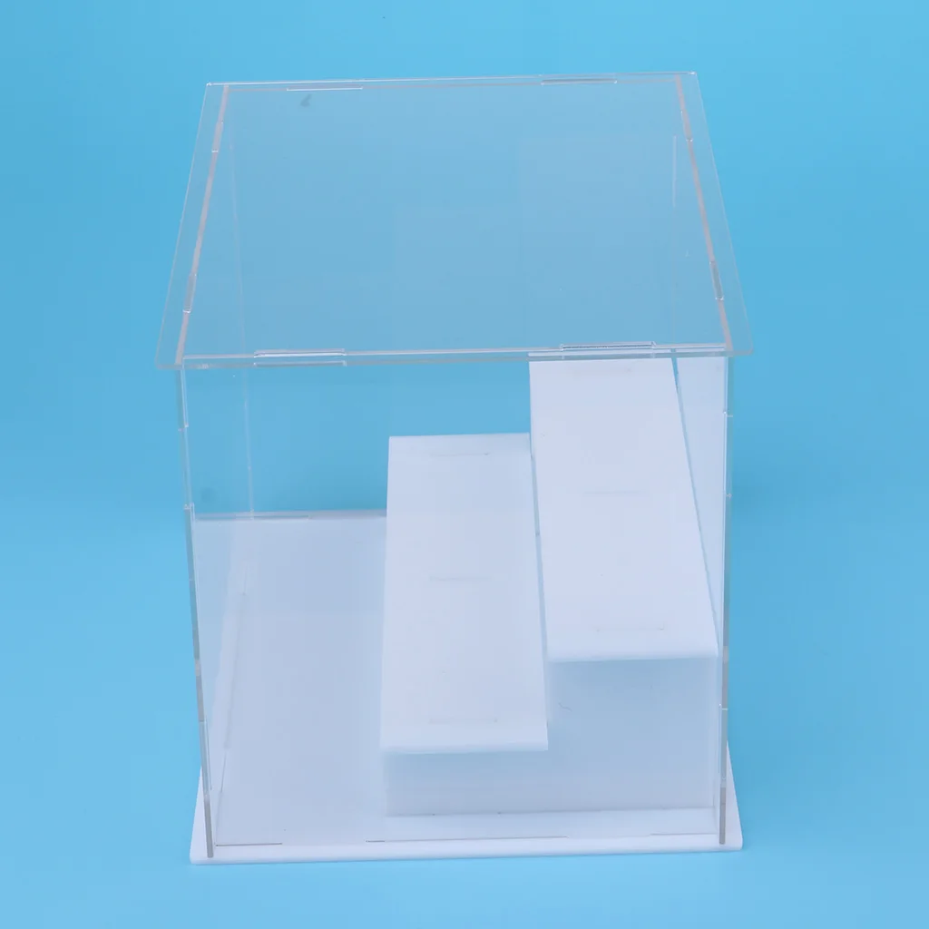 Two Layers Modern Acrylic Display Show Case Dustproof Box Protector Tools DIY 8.2x5.9x6.2inch