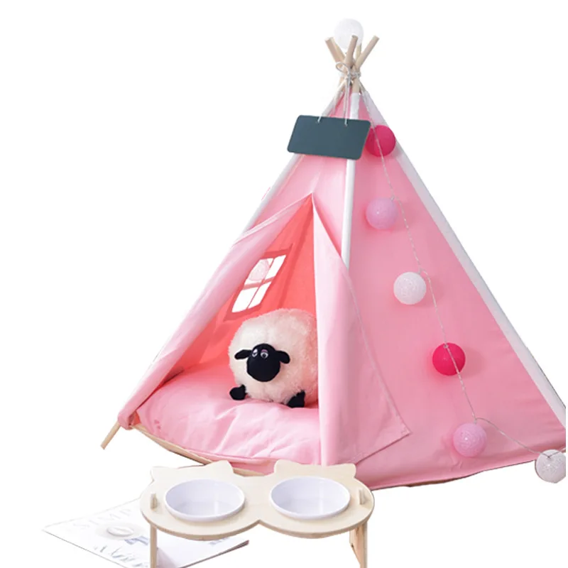 

Cotton Canvas Small and Medium-sized Pure Color Pet Tent Manufacturers Pet Nest Foldable Ocean Ball Pit Pool Kids Tent House