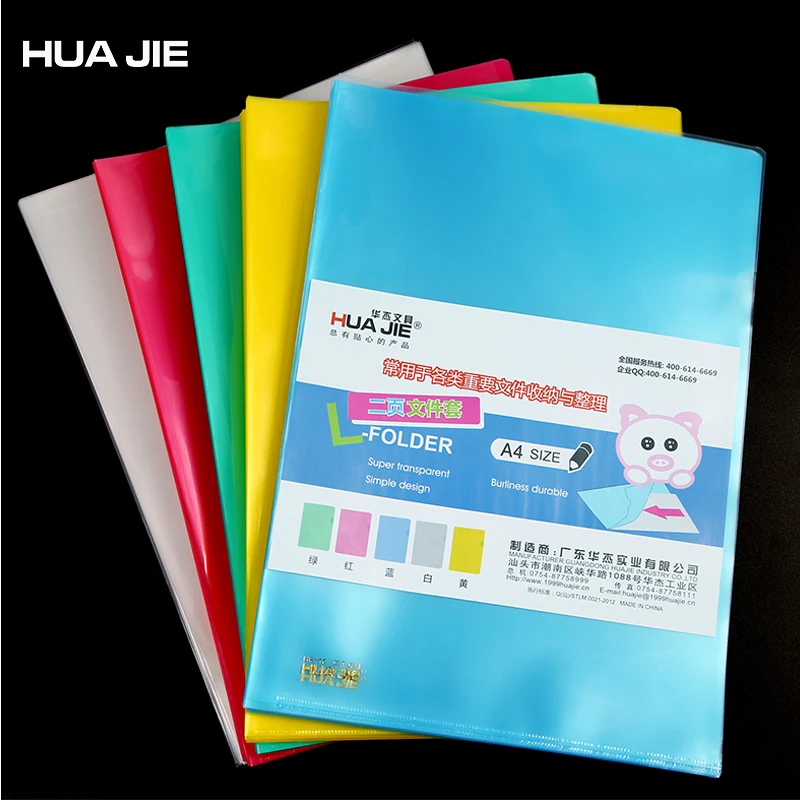

Colorful Transparent Single Clip 5Pcs A4 File Bag Document Bag File Folder Stationery Filing Product School Office Supply HE310B