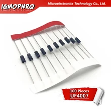 100 шт. выпрямительный диод 1A 1000V DO-41 UF4007