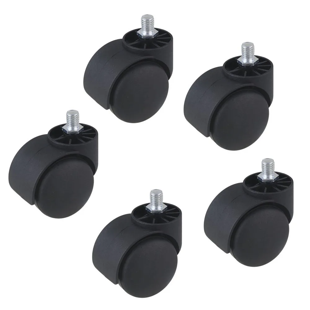

Nylon Office Chair Swivel Casters Furniture Wheels with Metal Screw Thread Stem for Sofa Bed Goods Shelf Storage Rack Pack of 5
