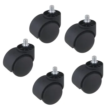 

Nylon Office Chair Swivel Casters Furniture Wheels with Metal Screw Thread Stem for Sofa Bed Goods Shelf Storage Rack Pack of 5