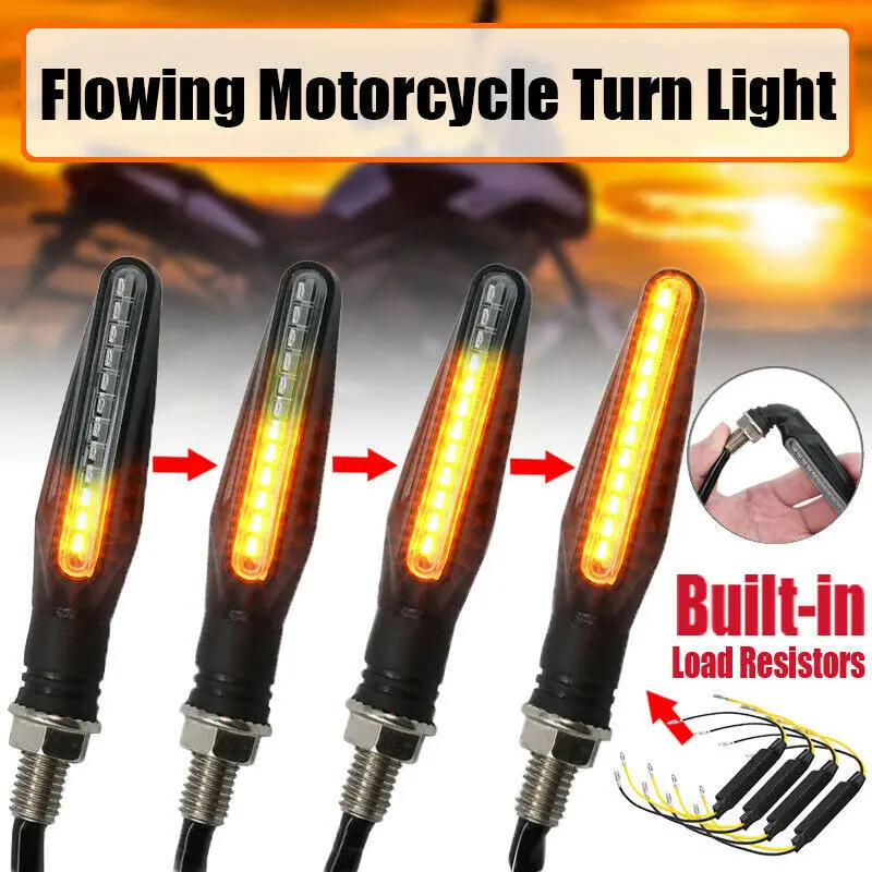 

Motorcycle Modified Turn Signal Light Tail Flasher LED Flowing Water Blinker Bendable Motorbike Flashing Light Lamp Accessories