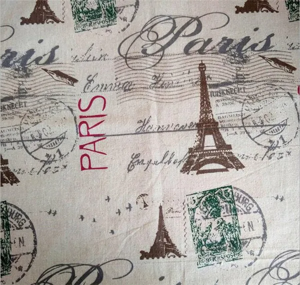 Ткань с принтом Парижской Эйфелевой башни 150 см X 50 см|tablecloth fabric|fabric cotton linenfabric |
