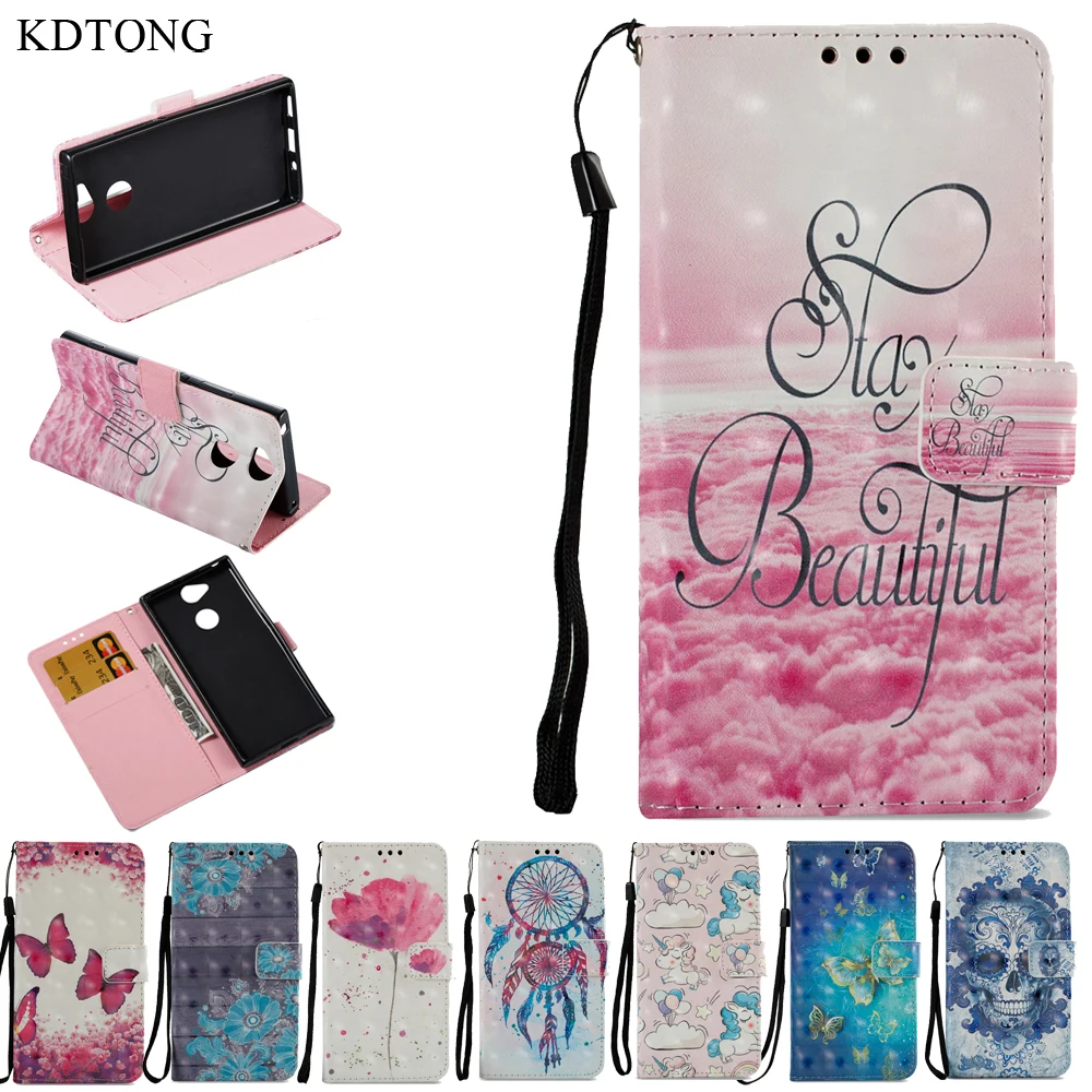 

KDTONG Case For Fundas Sony Xperia XA2 Case Luxury Flip Wallet Card Standing Leather Cover For Sony Xperia XA2 Case Cover Capa