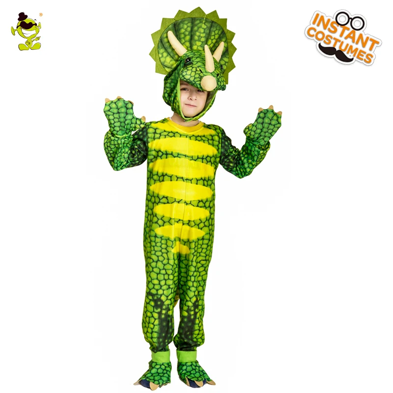 Koop Kids Dinosaurus Triceratops Tyrannosaurus Stegosaurus Kostuum Cosplay Jurassic Park Dier Kleren Rollenspel voor Halloween Party