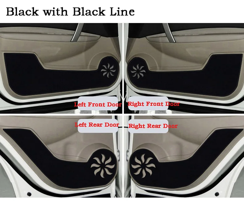 Кожаный протектор боковой край защитная накладка анти-удар дверной коврик анти-грязный коврик для Nissan Qashqai J10 J11 - Название цвета: 2005-2015 Black line