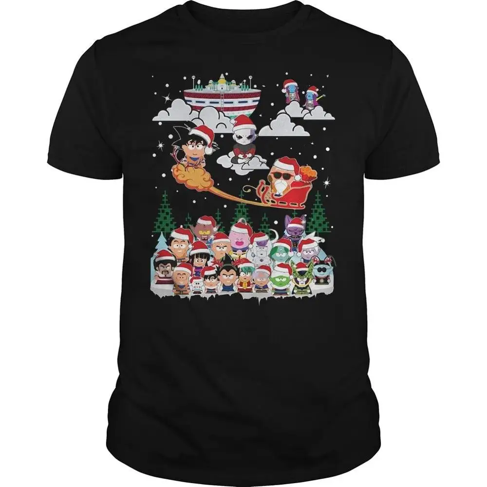 Новая мужская футболка модная Goku Jiren Zeno и Kame Санта Клаус Жемчуг дракона Рождественская рубашка размер S-3XL - Цвет: 1