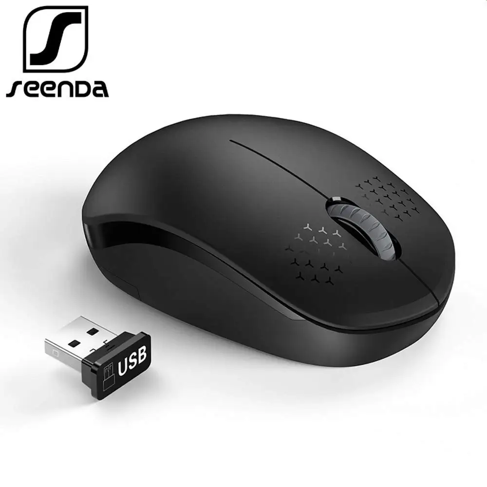 SeenDa Noiseless Optical Mouse 2 4GHz USB Nano Receiver Wireless Mouse 1600 DPI Silent Buttons Mute